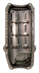 Moroso 21015 - Pre-80 Chevrolet SBC/Dart Little M Power Pouch Wet Sump 7qt 8.25in Steel Oil Pan - Black