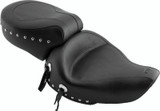Mustang Motorcycle 75109 - Mustang 91-05 Harley Dyna Wide Touring 1PC Seat w/Studs - Black