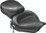 Mustang Motorcycle 75530 - Mustang 91-05 Harley Dyna Wide Touring 1PC Seat w/Studs - Black