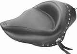 Mustang Motorcycle 76153 - Mustang 04-21 Harley Sportster 4.5 Gallon Wide Touring Solo Seat w/Studs - Black