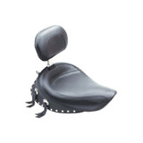 Mustang Motorcycle 79346 - Mustang 06-17 Harley Dyna Wide Touring Solo Seat w/Driver Backrest w/Studs - Black