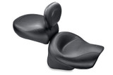 Mustang Motorcycle 79235 - Mustang 00-08 Kawasaki Classic FI, Nomad FI Vintage 2PC Seat w/Driver Backrest - Black