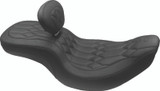 Mustang Motorcycle 79065 - Mustang 08-21 Harley FL Touring Driver Backrest Kit Regal w/Black Pearl Studs- Black