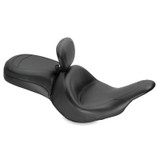 Mustang Motorcycle 79686 - Mustang 11-19 Kawasaki Vulcan 1700, Vaquero Std Touring 1PC Seat w/Driver Backrest - Black