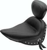 Mustang Motorcycle 79714 - Mustang 84-06 Harley Standard Rear Tire Standard Touring Solo Seat w/Driver Backrest Studs - Black