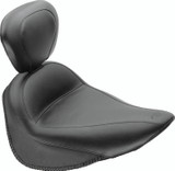 Mustang Motorcycle 79716 - Mustang 84-06 Harley Standard Rear Tire Standard Touring Solo Seat w/Driver Backrest - Black