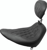 Mustang Motorcycle 79751 - Mustang 84-06 Harley Standard Rear Tire Wide Tripper Solo Seat w/DBR Diamond Stitch - Black