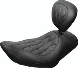 Mustang Motorcycle 79661 - Mustang 11-17 Yamaha Stryker Standard Touring 2PC Seat w/Driver Backrest - Black