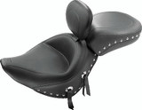 Mustang Motorcycle 79532 - Mustang 06-17 Harley Softail Wide Tire(200mm)Wide Tour Solo Seat w/Driver Backrest Studs - Black