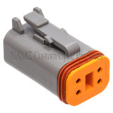 NAMZ DP-4G - Deutsch DT Series 4-Wire Plug & Wedgelock - Grey (Repl. HD 72134-94GY)
