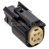 NAMZ NM-33472-4001 - 07-23 V-Twin Molex MX-150 4-Position Female Connector - Black (HD 72177-07BK)