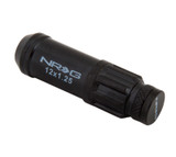 NRG LN-LS710BK-21 - 700 Series M12 X 1.25 Steel Lug Nut w/Dust Cap Cover Set 21 Pc w/Locks & Lock Socket - Black