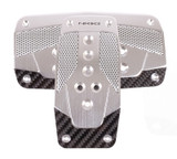 NRG PDL-450SL - Aluminum Sport Pedal A/T - Silver w/Black Carbon