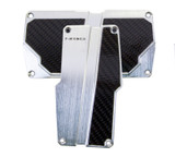 NRG PDL-150SL - Brushed Aluminum Sport Pedal A/T - Silver w/Black Carbon