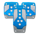 NRG PDL-400BL - Aluminum Sport Pedal M/T - Blue w/Silver Carbon