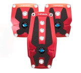 NRG PDL-200RD - Brushed Aluminum Sport Pedal M/T - Red w/Black Rubber Inserts