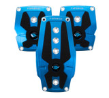NRG PDL-200BL - Brushed Aluminum Sport Pedal M/T - Blue w/Black Rubber Inserts