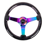 NRG RST-036MF-BK - Reinforced Steering Wheel (350mm / 3in Deep) Minty Fresh Wood Grain w/Black 3-Spoke Center