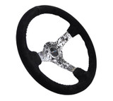 NRG RST-036DC-S - Reinforced Steering Wheel (350mm / 3in. Deep) Blk Suede w/Hydrodipped Digi-Camo Spokes