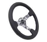 NRG RST-036DC-R - Reinforced Steering Wheel (350mm / 3in. Deep) Blk Leather w/Hydrodipped Digi-Camo Spokes