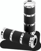 Performance Machine 0063-2018-CH - Handle Grip Set- XL Rubber 2K8 - Chrome