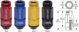 Project Kics WRL5311R - Leggdura Racing Shell Type Lug Nut 53mm Open-End Look 16 Pcs + 4 Locks 12X1.5 Red