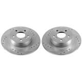 PowerStop EBR1047XPR - Power Stop 12-16 Mercedes-Benz C250 Rear Evolution Drilled & Slotted Rotors - Pair