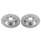 PowerStop EBR1075XPR - Power Stop 11-15 Volvo S60 Rear Evolution Drilled & Slotted Rotors - Pair