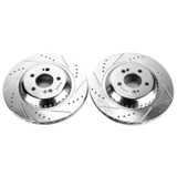 PowerStop EBR1603XPR - Power Stop 2017 Mercedes-Benz Maybach S550 Rear Evolution Drilled & Slotted Rotors - Pair