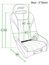PRP Seats A58R-201 - GT/S.E. Rear Suspension Seat All Black