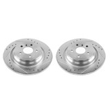 PowerStop EBR1457XPR - Power Stop 16-17 Mercedes-Benz GLE300d Rear Evolution Drilled & Slotted Rotors - Pair