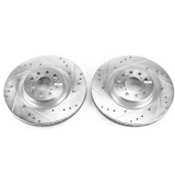 PowerStop JBR1748XPR - Power Stop 17-18 Honda Civic Front Evolution Drilled & Slotted Rotors - Pair