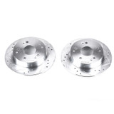 PowerStop JBR910XPR - Power Stop 97-98 Acura Integra Rear Evolution Drilled & Slotted Rotors - Pair