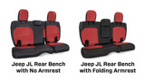 PRP Seats B043-03 - Rear Bench Cover for Jeep Wrangler JLU 4 door with no armrest Black and Gray