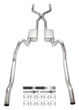 Pypes SMB43T - 1966-1974 Mopar B-Body 3 Inch Crossmember Back Exhaust System With H-Pipe 409 Stainless With Turbo Pro Mufflers