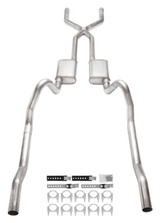 Pypes SMB13 - 1966-1974 Mopar B-Body 3 Inch Crossmember Back Exhaust System With X-Pipe 409 Stainless With No Mufflers