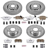 PowerStop K2777-26 - Power Stop 02-05 Audi A4 Front & Rear Z26 Street Warrior Brake Kit