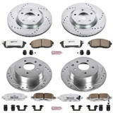 PowerStop K4475-26 - Power Stop 07-12 Nissan Sentra Front & Rear Z26 Street Warrior Brake Kit
