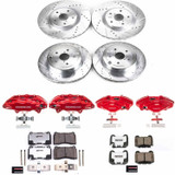 PowerStop KC4490-26 - Power Stop 08-14 Subaru Impreza Front & Rear Z26 Street Warrior Brake Kit w/Calipers