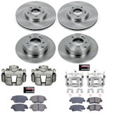 PowerStop KCOE5376 - Power Stop 10-15 Hyundai Sonata Front & Rear Autospecialty Brake Kit w/Calipers