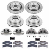PowerStop KCOE6992 - Power Stop 15-19 Chevrolet Silverado 2500 HD Front & Rear Autospecialty Kit w/Cals