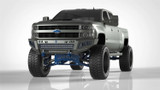 Road Armor 3152DF-B0-P2-MH-BH - 15-19 Chevy 2500 iD FR Bumper Full Kit/Standard End Pod/X2 Cube/Acc Light/Hyve-Raw Steel
