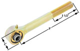 RockJock RJ-305300-102 - Johnny Joint Rod End 2 Inch Narrow Forged Long Shank 1 Inch-14 RH Threads 1.800 Inch x .630 Inch Ball  4X4
