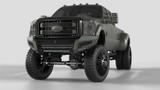 Road Armor 6114DF-A1-P3-MD-BH - 11-16 Ford F-450 iD FR Bumper Full Kit/Wide End Pods/X3 Cube/Acc Lights/iD - Raw Steel