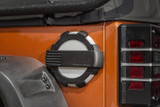 Rugged Ridge 11425.10 - Elite Fuel Door Non-Lock Brushed Alum 07-18 Jeep Wrangler JK