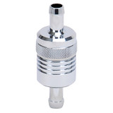 Russell 645120 - Performance Chrome Street Fuel Filter (3in Length 1-1/8in diameter 3/8in inlet/outlet)