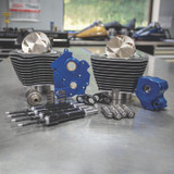 S&S Cycle 310-1056B - 2017+ M8 124in CI Oil Cooled Power Pack w/ Black Pushrod Tubes w/ Highlight