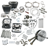S&S Cycle 900-0565 - 00-06 BT 124in Hot Set Up Kit w/ S&S Cylinder Heads - Wrinkle Black