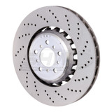 SHW Performance BFR48161 - SHW 13-16 BMW M5 4.4L Right Front Cross-Drilled Lightweight Brake Rotor (34112284102)