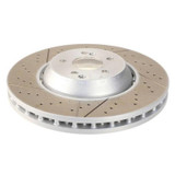 SHW Performance SFX40011 - SHW 05-17 Subaru WRX STi 2.5L Front Drilled-Slotted Lightweight Brake Rotor (26300FE070)